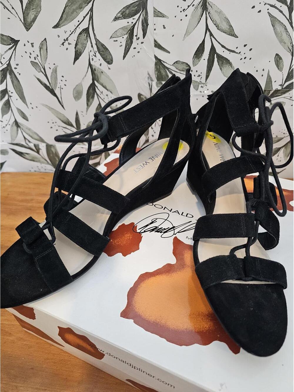 NWOT Nine West Shoes Black Womens Size 9 Heel Sandals